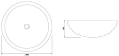 BRAUER Molten waskom 42cm rond hamerslag natuursteen basalt antraciet