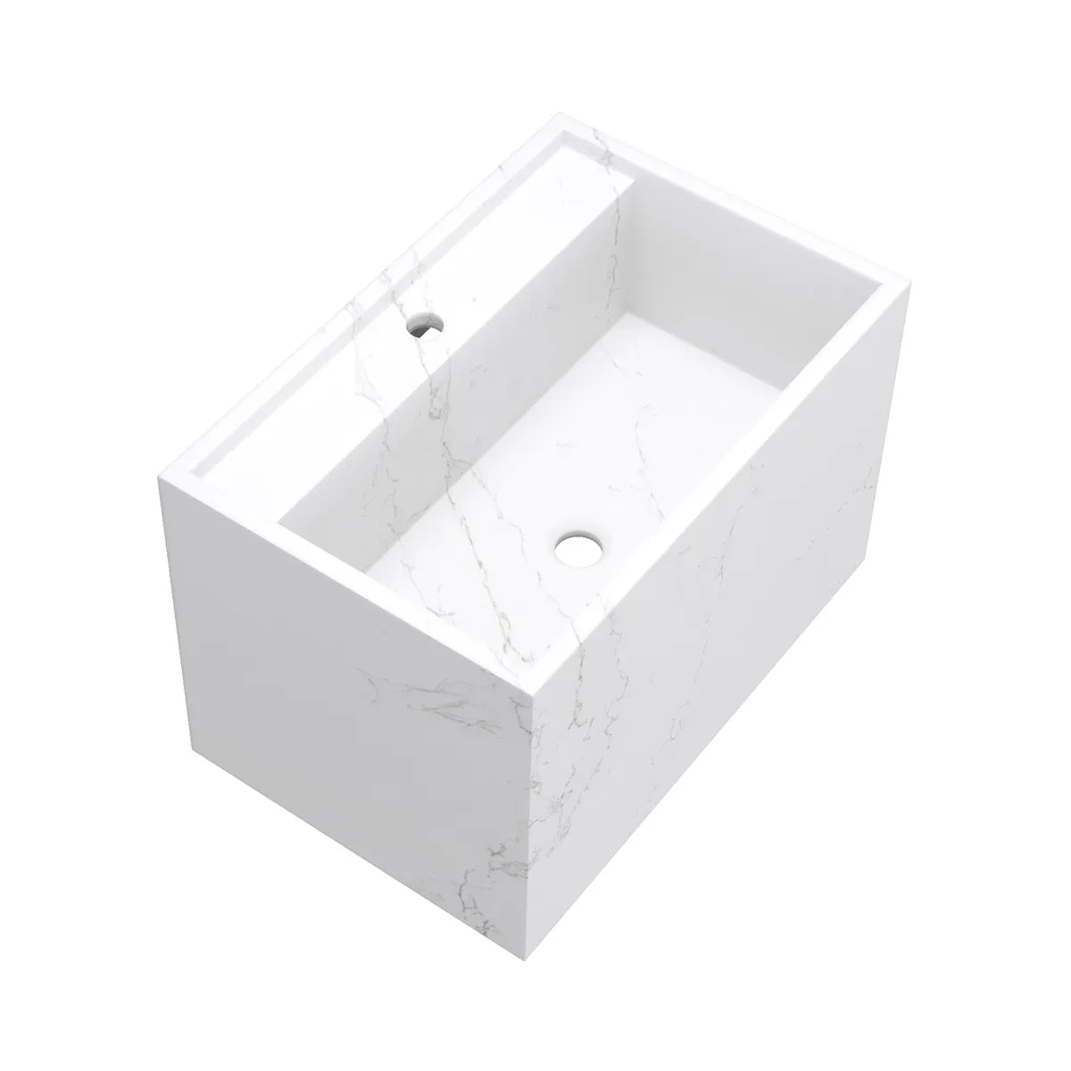 BRAUER Nova vrijhangende wastafel marmerlook - 60cm  - incl. verborgen ophangbeugels