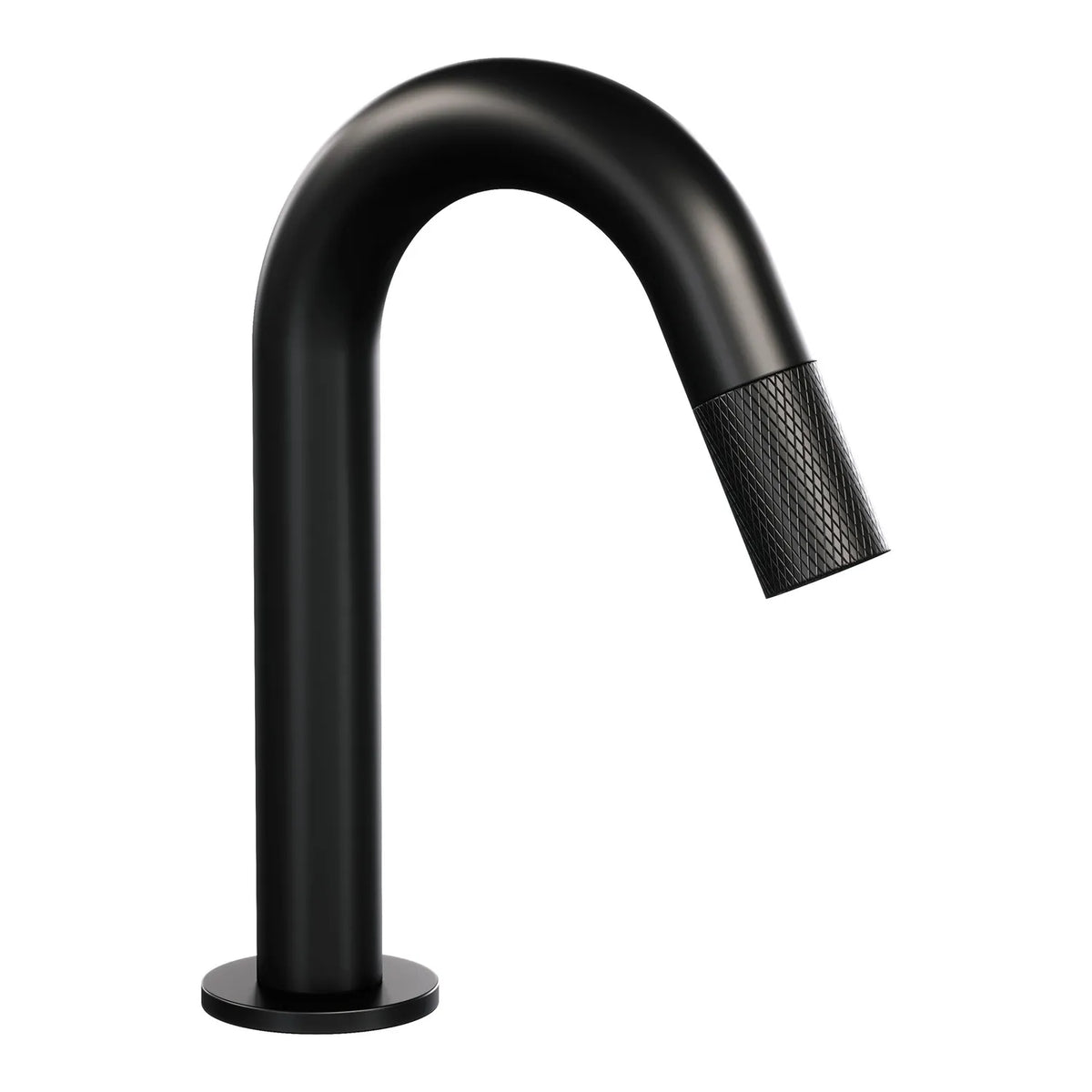 BRAUER Black Carving opbouw fonteinkraan met gebogen uitloop mat zwart