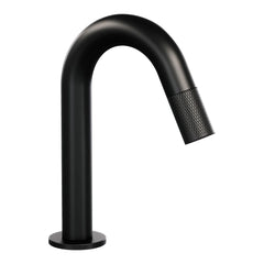 BRAUER Black Carving opbouw fonteinkraan met gebogen uitloop mat zwart