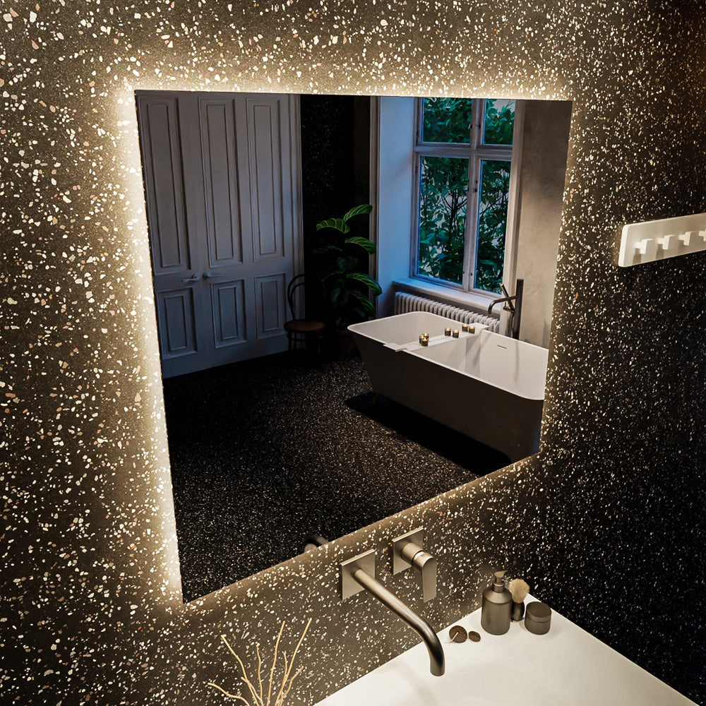 MONDIAZ BRIGHT spiegel 70x70cm Vierkant met LED verlichting.