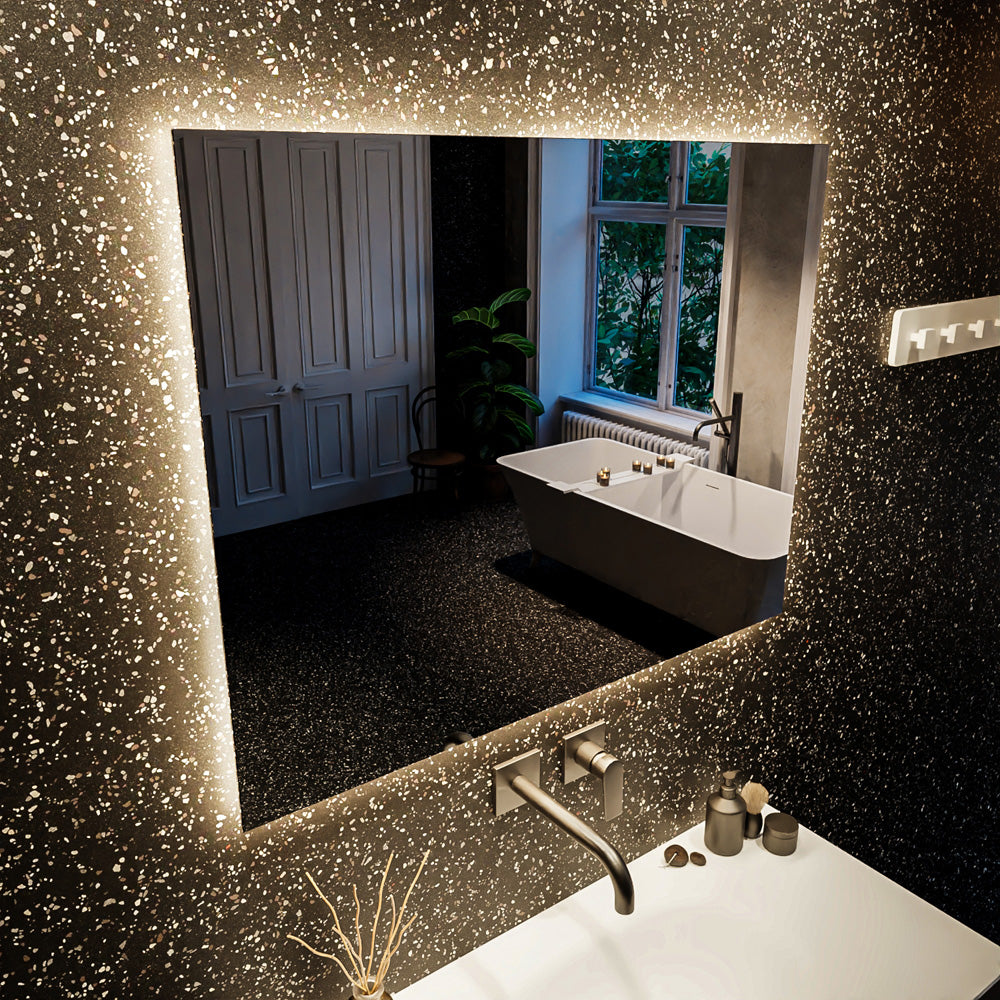 MONDIAZ BRIGHT spiegel 70x80cm Rechthoek met LED verlichting.