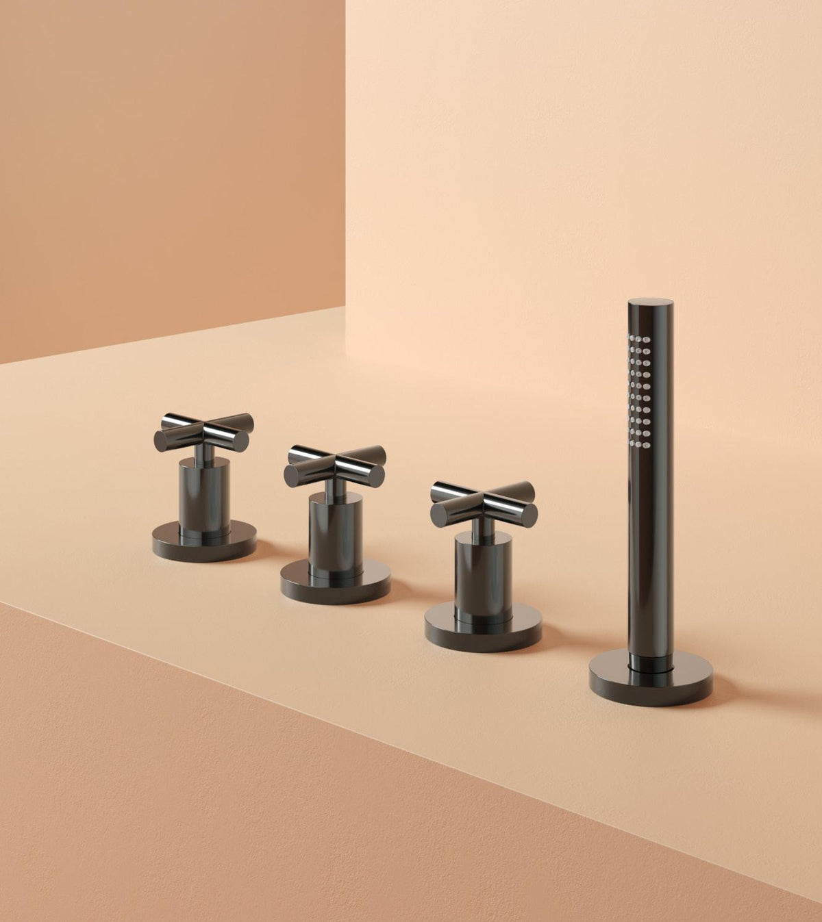 Hotbath Chap C175 badrandcombinatie 4-gast met handdouche - Geborsteld Messing PVD