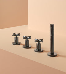 Hotbath Chap C175 badrandcombinatie 4-gast met handdouche - Geborsteld Messing PVD