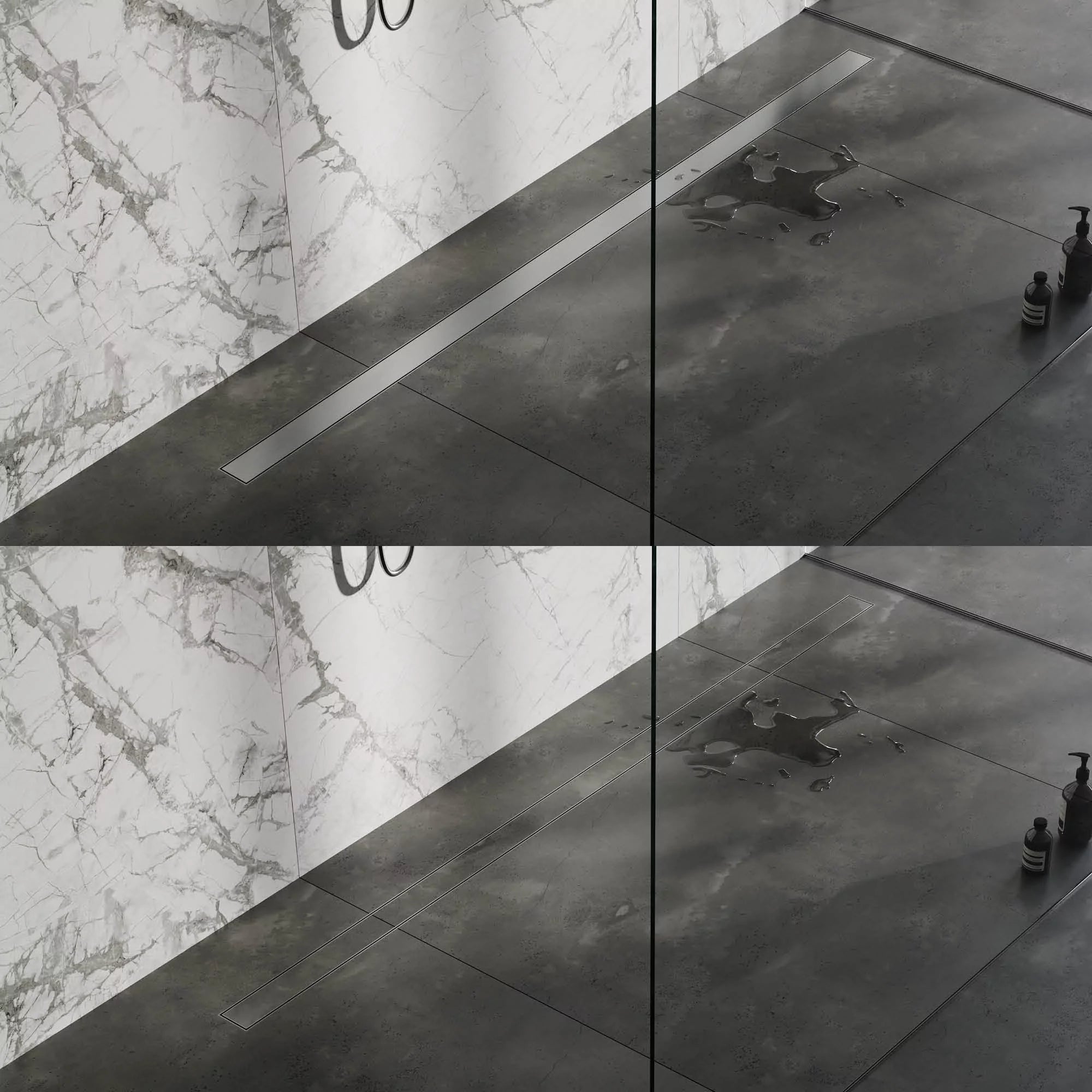 BRAUER Douchegoot met multifunctioneel rooster en flens 7 x 180 RVS geborsteld
