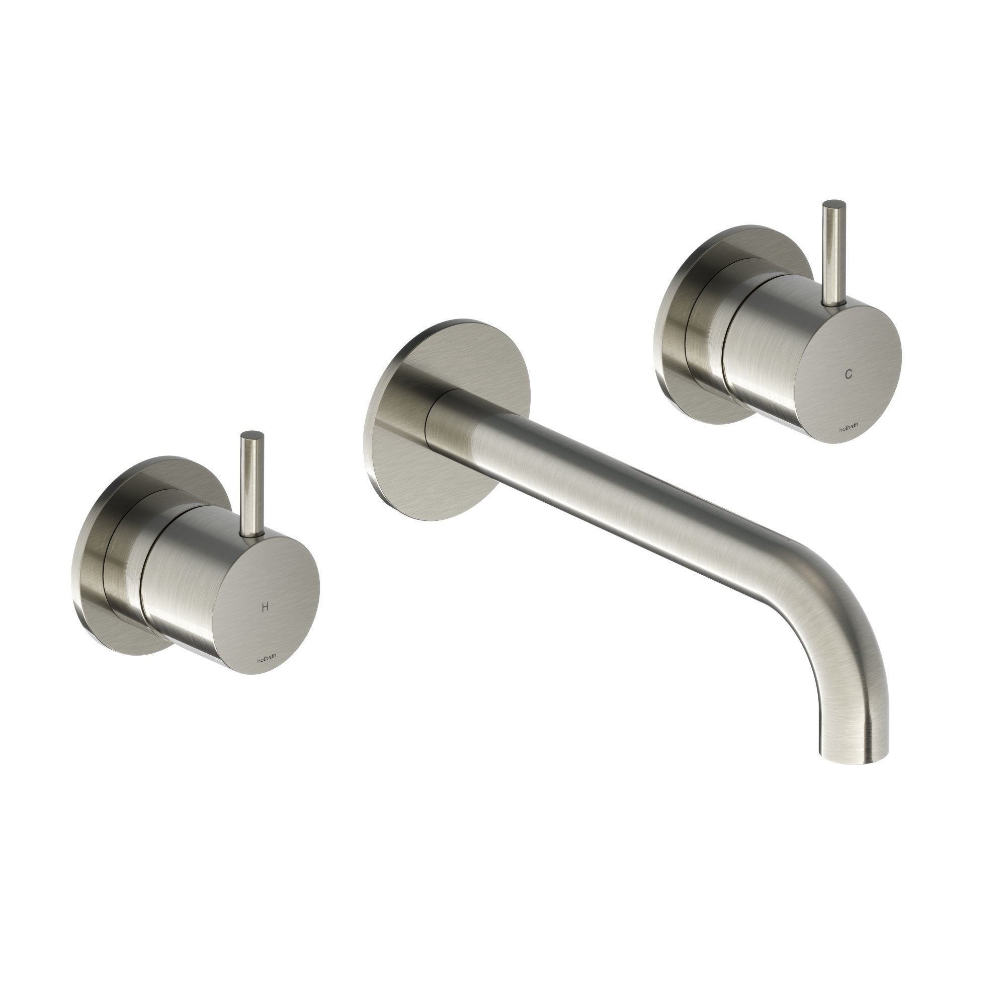 Hotbath Cobber CB005T afbouwdeel 3 gats 18 cm uitloop Gepolijst Messing