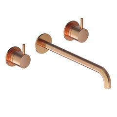 Hotbath Cobber CB005T afbouwdeel 3 gats 25 cm uitloop Geborsteld Koper