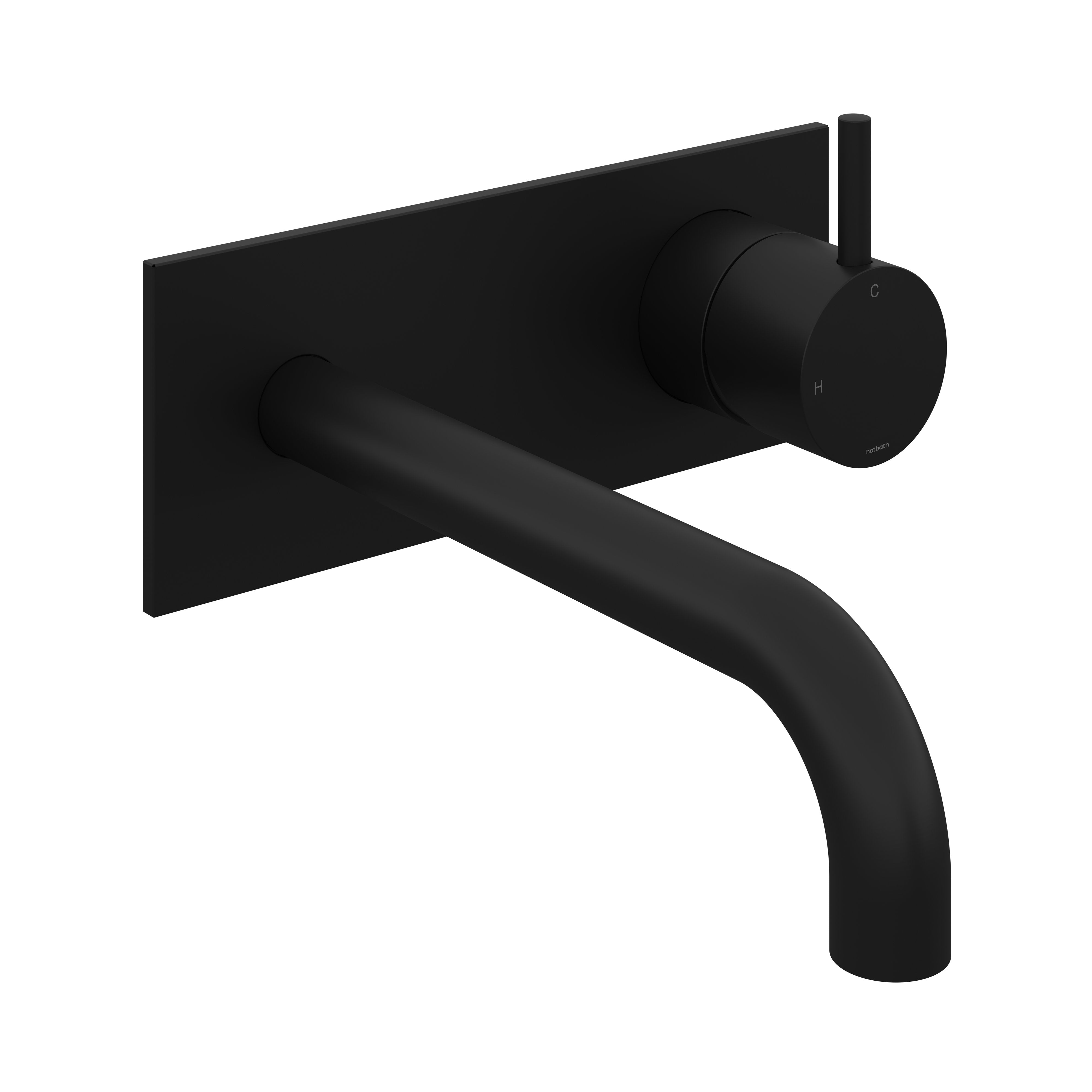 Hotbath Cobber CB006 afbouwdeel wastafelkraan met achterplaat 18 cm uitloop Chroom