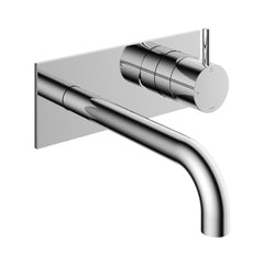 Hotbath Cobber CB006 afbouwdeel wastafelkraan met achterplaat 18 cm uitloop Geborsteld Koper PVD