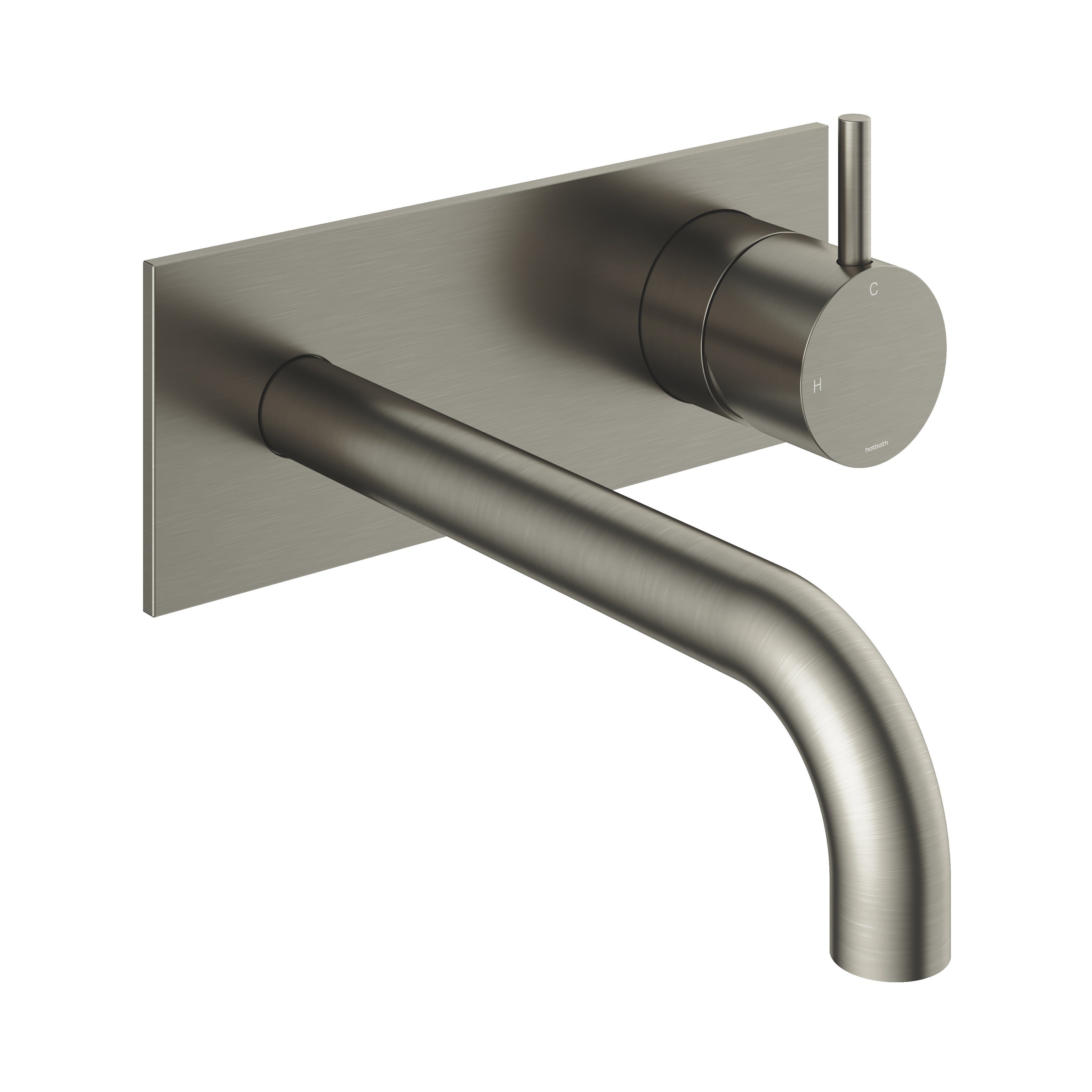 Hotbath Cobber CB006 afbouwdeel wastafelkraan met achterplaat 18 cm uitloop Geborsteld Koper PVD