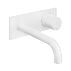Hotbath Cobber CB006 afbouwdeel wastafelkraan met achterplaat 18 cm uitloop Mat Wit