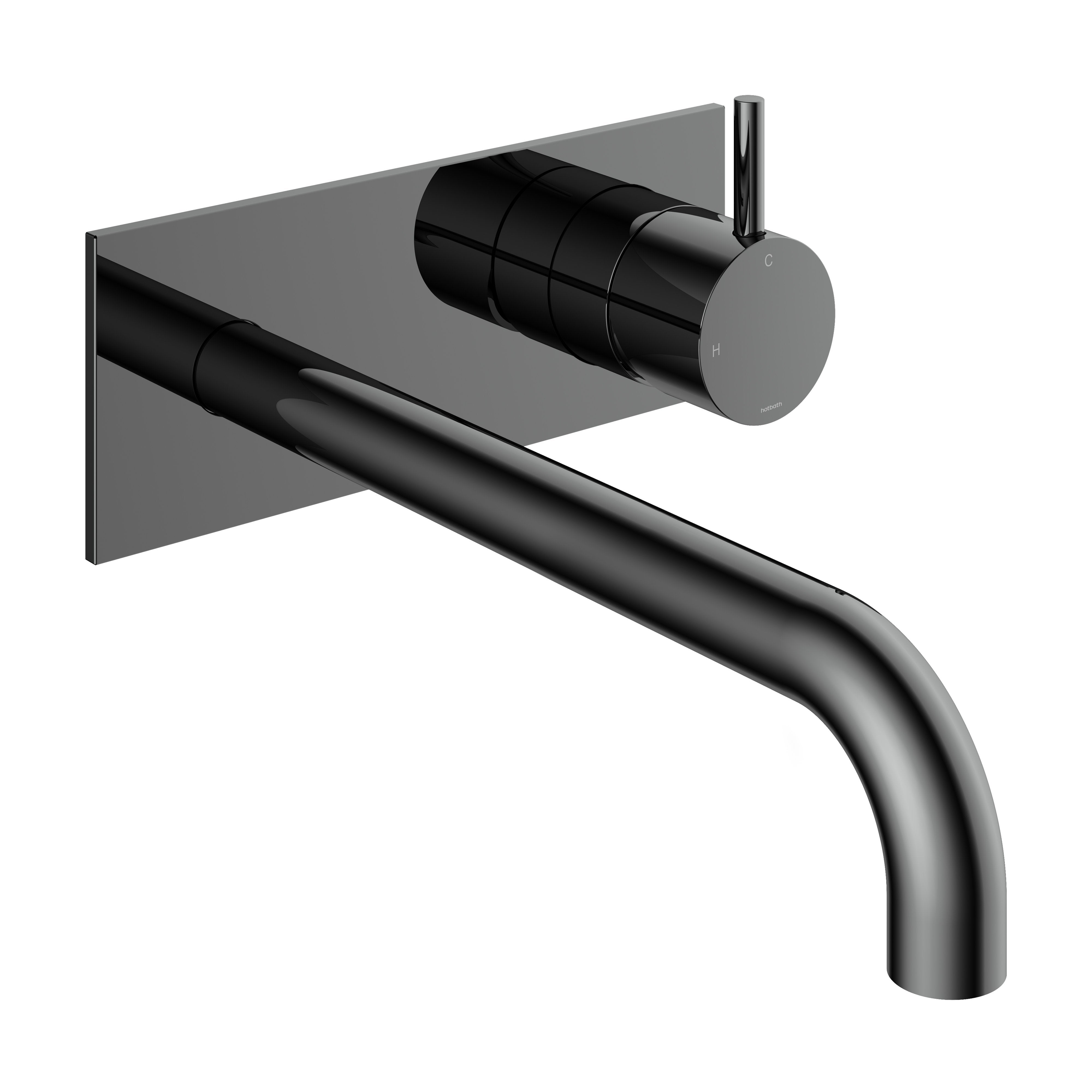 Hotbath Cobber CB006 afbouwdeel wastafelkraan met achterplaat 25 cm uitloop Geborsteld Koper PVD