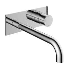 Hotbath Cobber CB006 afbouwdeel wastafelkraan met achterplaat 25 cm uitloop Geborsteld Koper PVD