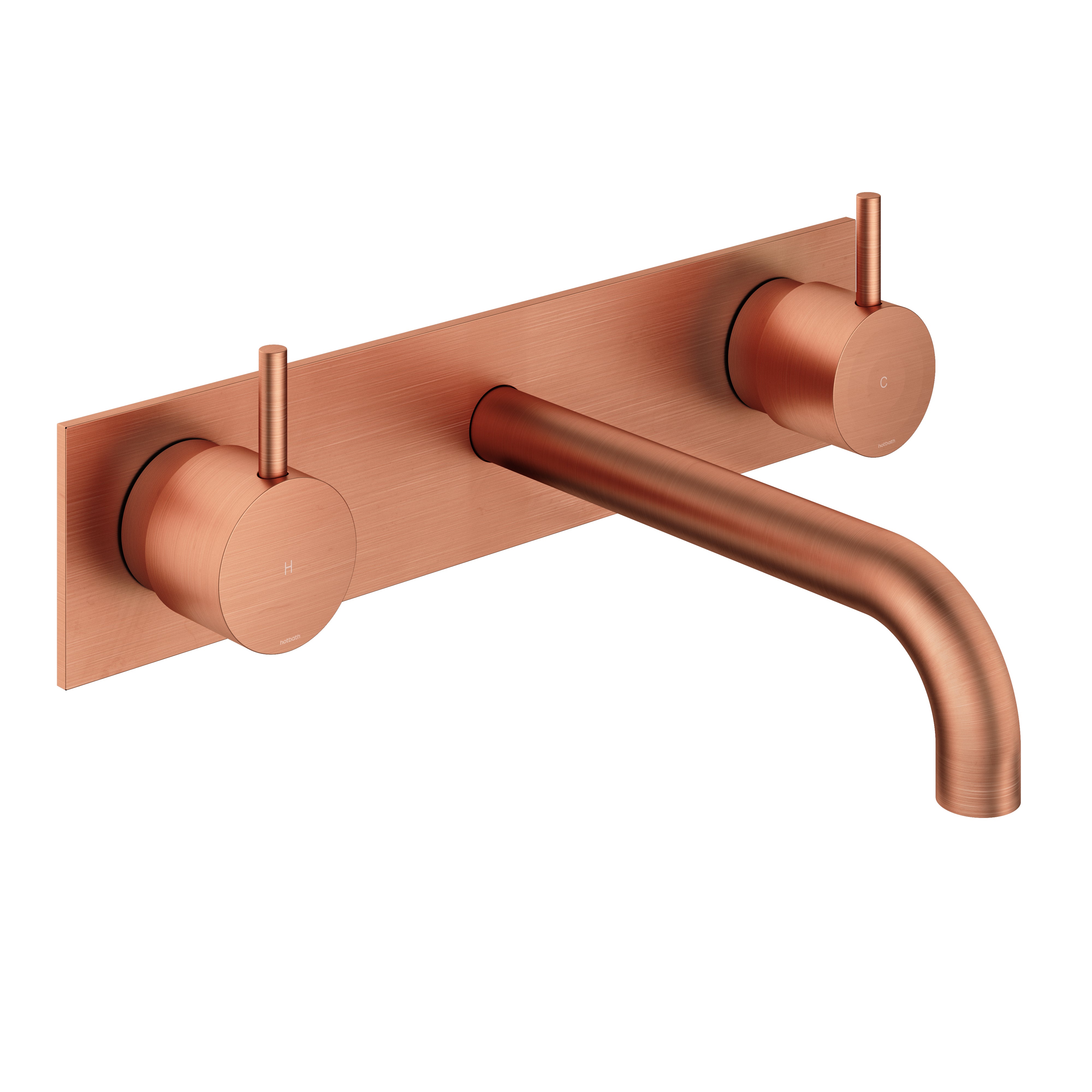 Hotbath Cobber CB006T afbouwdeel wastafelkraan 3-gats met achterplaat en 18 cm uitloop Zwart Chroom
