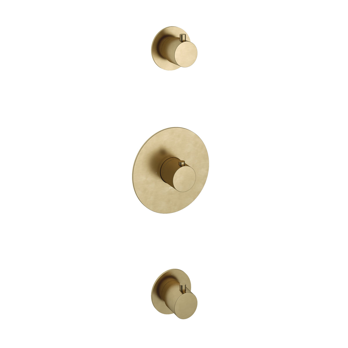 Hotbath Cobber CB007EXT afbouwdeel voor inbouw thermostaat met 2 stopkranen - Geborsteld Messing