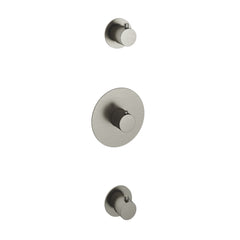 Hotbath Cobber CB007 Inbouwthermostaat met 2 stopkranen Geborsteld Nikkel