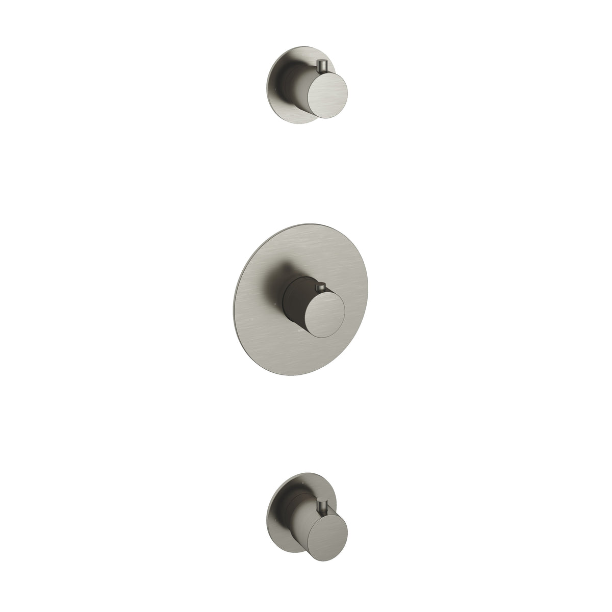 Hotbath Cobber CB007EXT afbouwdeel voor inbouw thermostaat met 2 stopkranen - Geborsteld Nikkel