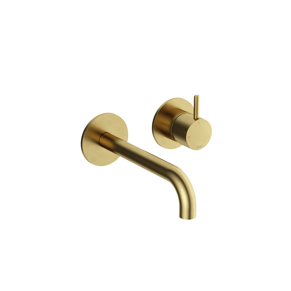 Hotbath Cobber CB105EXT18 afbouwdeel inbouw wastafelkraan - 18cm uitloop - Geborsteld Messing PVD