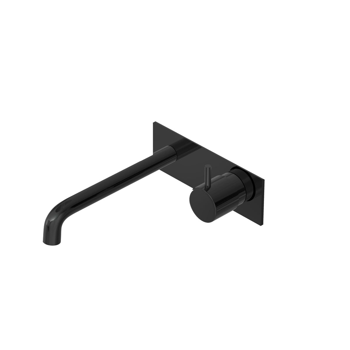 Hotbath Cobber CB106EXT18 afbouwdeel inbouw wastafelkraan - 18cm uitloop - Gepolijst Zwart PVD