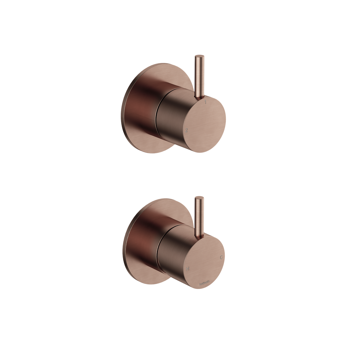 Hotbath Cobber CB129EXT afbouwdeel inbouwmengkraan 2-weg omstel - Geborsteld Koper PVD