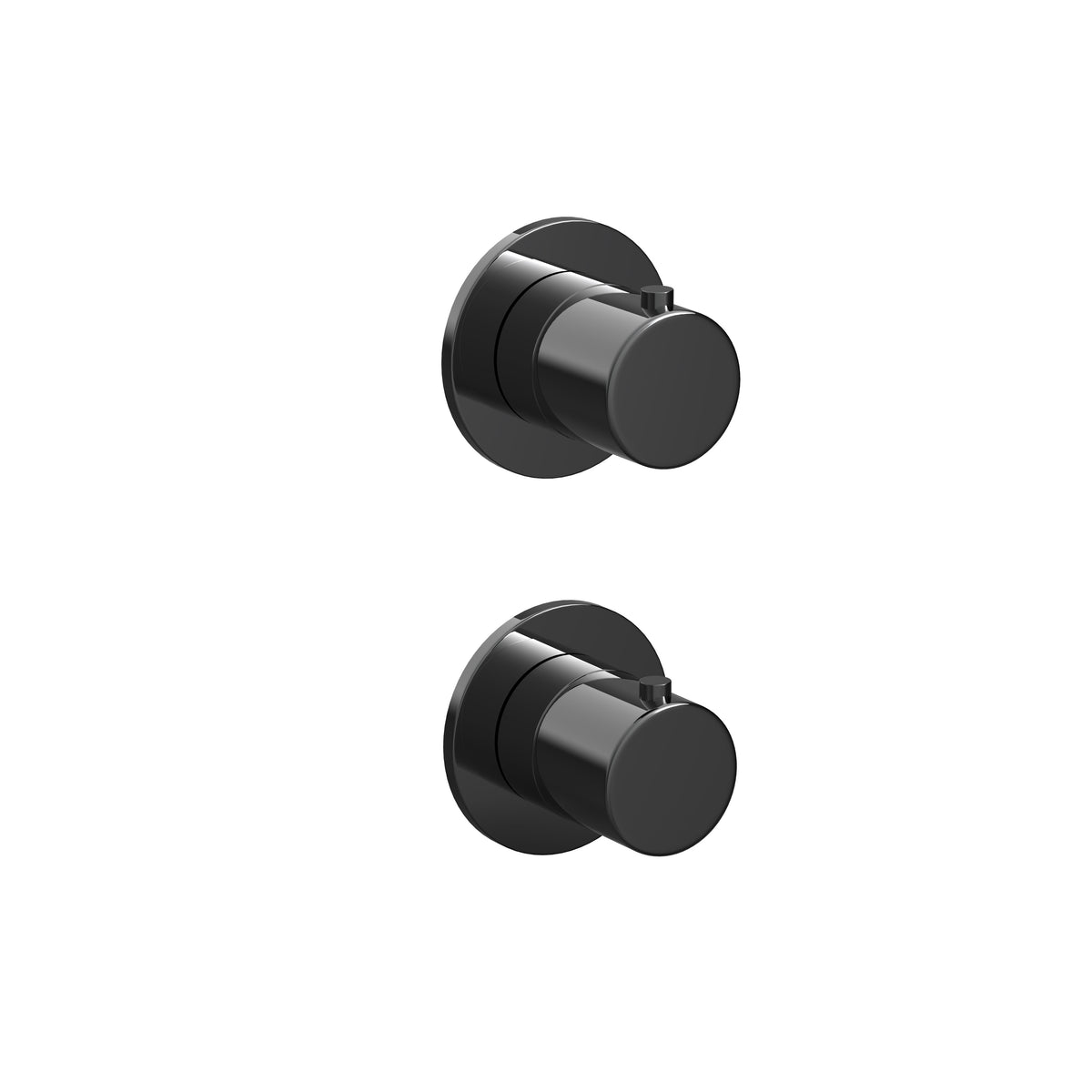 Hotbath Cobber CB7009EXT afbouwdeel inbouwthermostaat 2-weg omstel - Gepolijst Zwart PVD