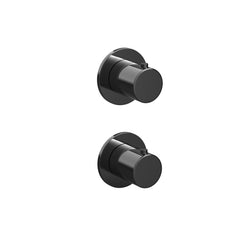 Hotbath Cobber CB7009EXT afbouwdeel inbouwthermostaat 2-weg omstel - Gepolijst Zwart PVD