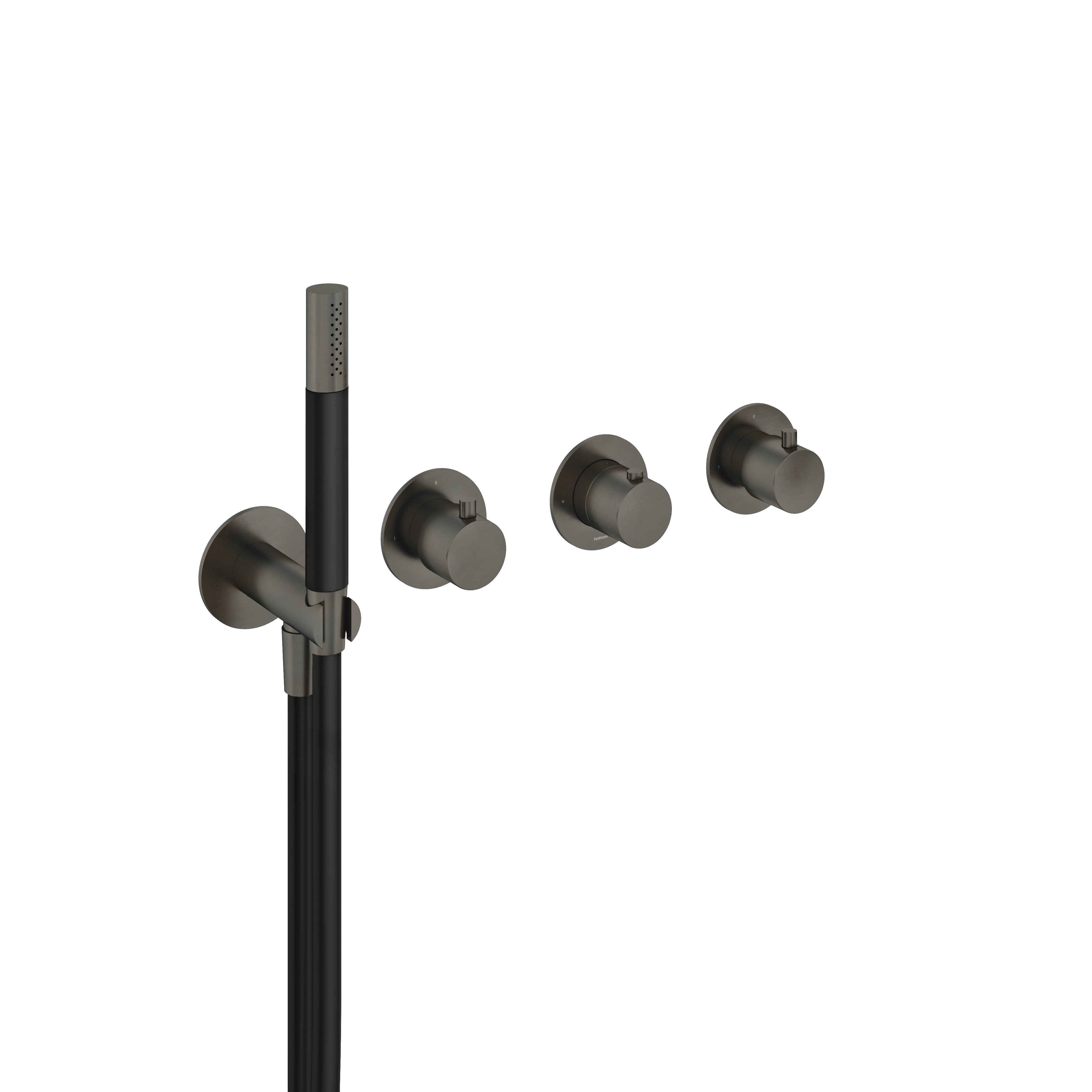 Hotbath Cobber CB7071 inbouw thermostaat met 2 stopkranen en handdouche Geborsteld Koper