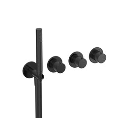 Hotbath Cobber CB7071EXT afbouwdeel voor inbouwthermostaat met 2 stopkranen - Geborsteld Zwart PVD