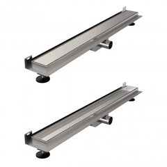 BRAUER Douchegoot met multifunctioneel rooster en flens voor wandmontage 7 x 80 RVS geborsteld