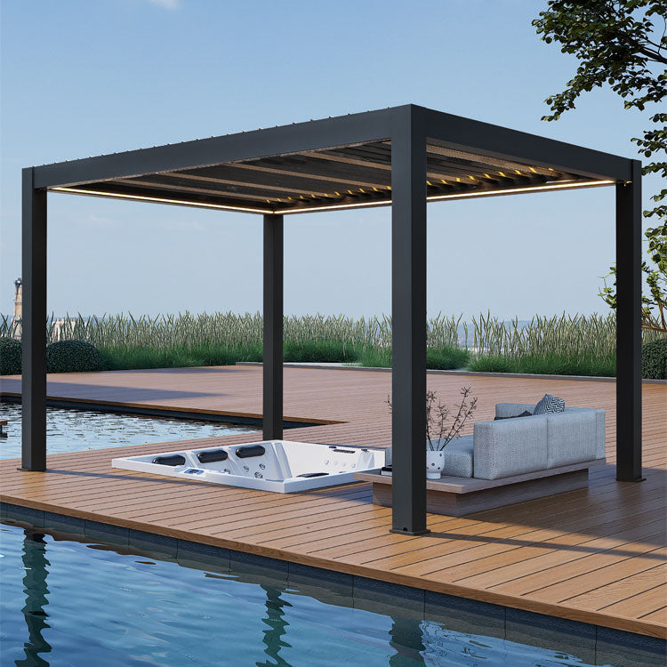 AWT Pergola extreem - wit/antraciet - elektrisch