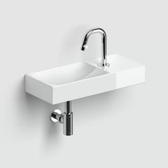 Clou Vale fontein 38cm met kraangat links - mat wit keramiek -  CL/03.02161.L