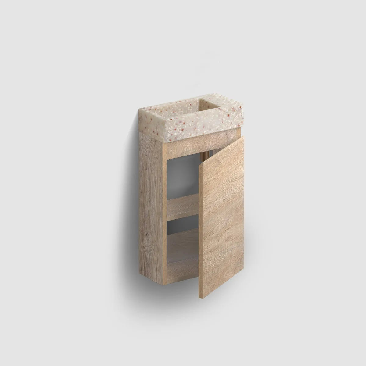 Clou Flush 3 toiletmeubel - 36cm - met fontein - polyethyleen terra - zonder kraangat