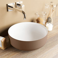 MONDIAZ COSS Waskom solid surface 36cm kleur Rust / Talc