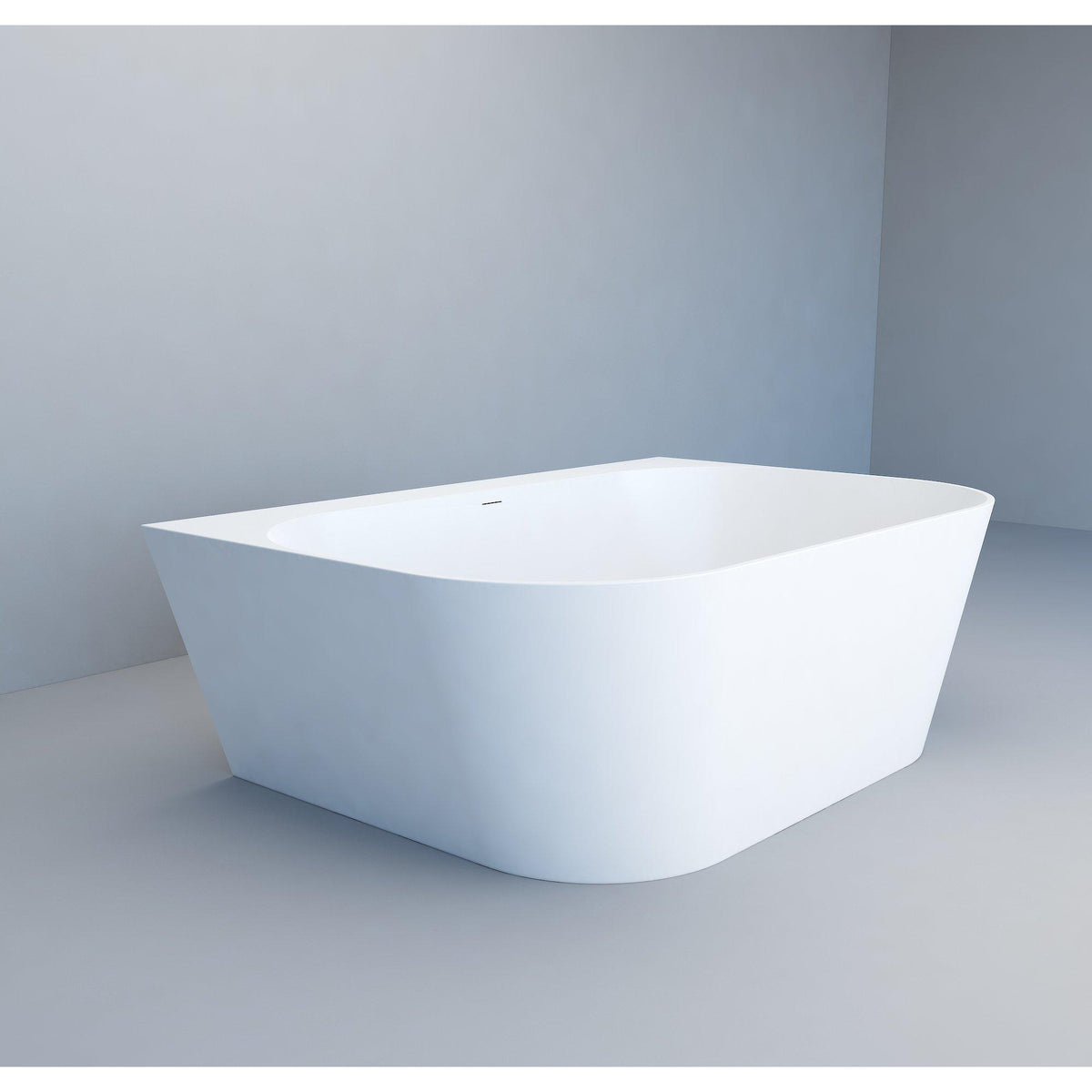 Crosstone by Arcqua Evi XL solid surface half vrijstaand ligbad 180x120x57 mat wit