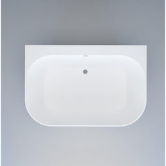 Crosstone by Arcqua Evi XL solid surface half vrijstaand ligbad 180x120x57 mat wit