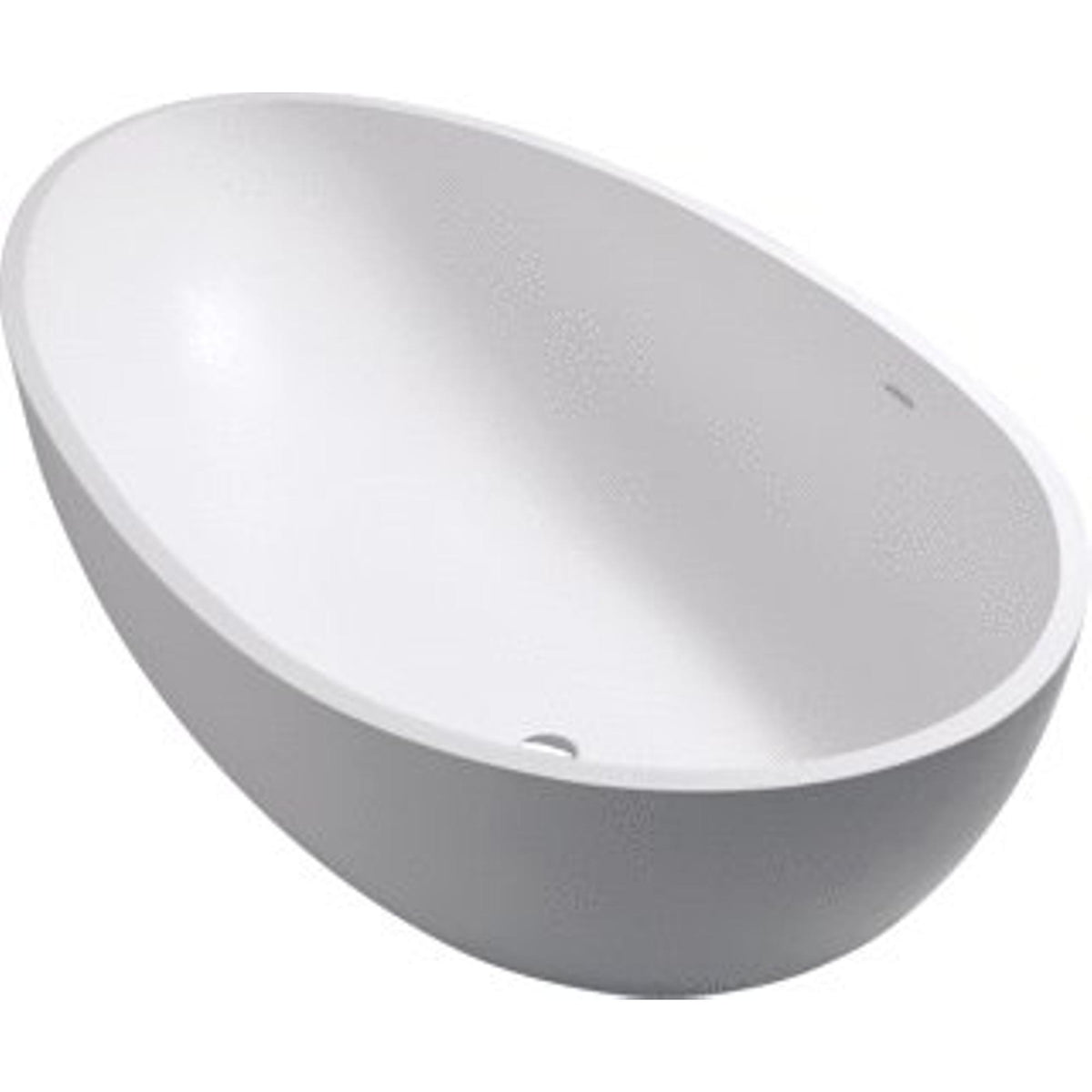 Crosstone Max vrijstaand bad 176x96x51cm ovaal Solid Surface wit mat