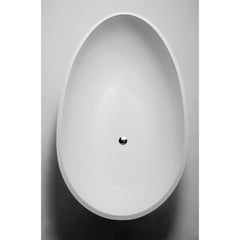 Crosstone Max vrijstaand bad 176x96x51cm ovaal Solid Surface wit mat