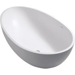 Crosstone Max vrijstaand bad 176x96x51cm ovaal Solid Surface wit mat