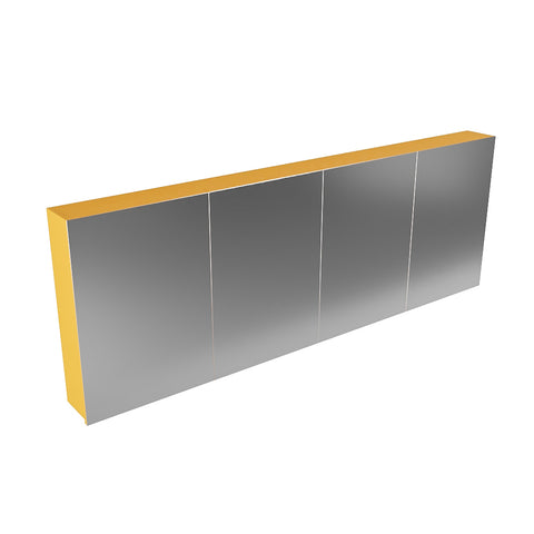 MONDIAZ CUBB spiegelkast 200x70x16cm kleur ocher met 4 deuren