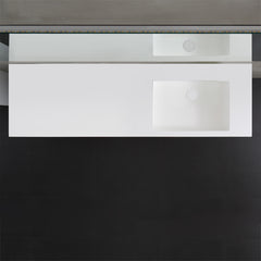 StoneArt Wastafel LP4516-0R wit 160x48 matt