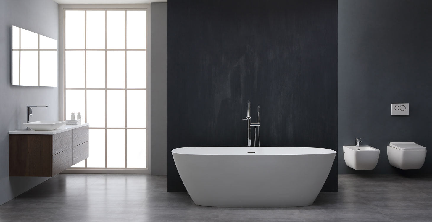 StoneArt Vrijstaand Badkuip BS-528 - mat wit - 175x75