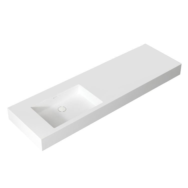 StoneArt Wastafel LP4516-0L - wit glanzend - 160x48