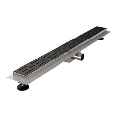 BRAUER Douchegoot met standaard rooster en flens 7 x 80 zwart