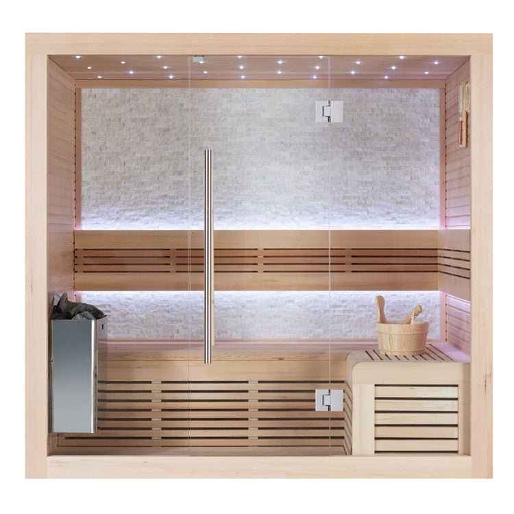 AWT Sauna E1106A Hemlock 200x120 6.0kW TheWall