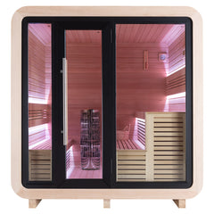 AWT Gartensauna Saunahaus THE CUBE X1 Hemlock 225x225 zonder oven