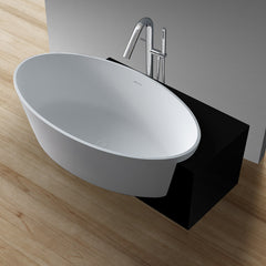 StoneArt Vrijstaand Badkuip BS-550 - zwart-wit mat - 170x93