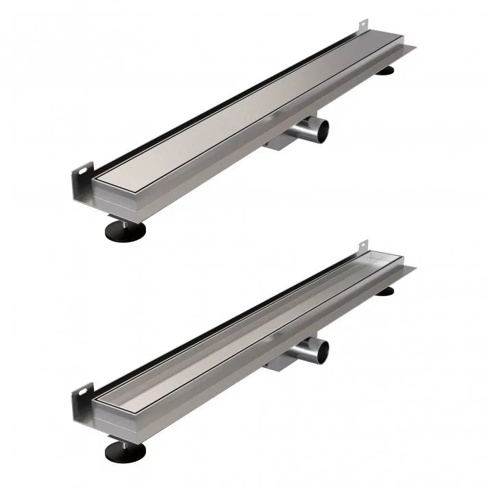 BRAUER Douchegoot met multifunctioneel rooster en flens voor wandmontage 7 x 70 RVS geborsteld