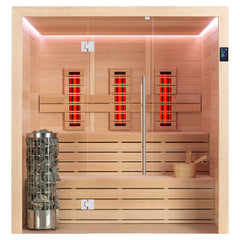 AWT Sauna E1614A-IR Hemlock 200x160 9kW Cilindro