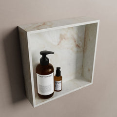 MONDIAZ EASY Nis 29,5x29,5cm in solid surface kleur Frappe. 1 vak  geschikt voor in- of opbouw