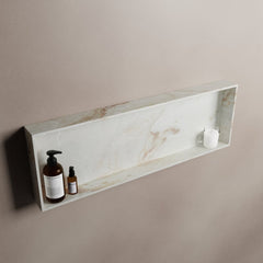 MONDIAZ EASY Nis 89,5x29,5cm in solid surface kleur Frappe. 1 vak  geschikt voor in- of opbouw